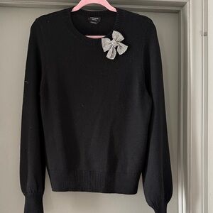 kate spade Black Sweater with rhinestone Bow